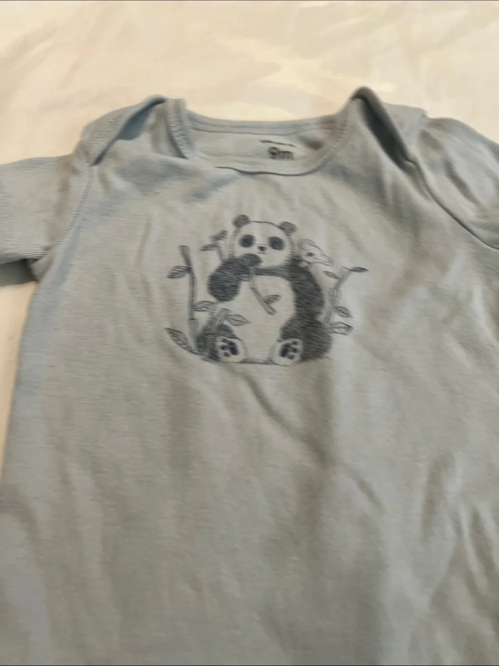 “Bundle 10/$13” Carter's 9m Light Blue Panda Short Sleeve baby Bodysuit - Picture 3 of 6